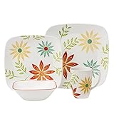 Corelle Square 16-Piece Dinnerware Set, Happy Days, Service for 4