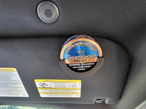 Image of Car and Truck Visor Clip Holder for Copenhagen and Skoal Dip Cans, Black