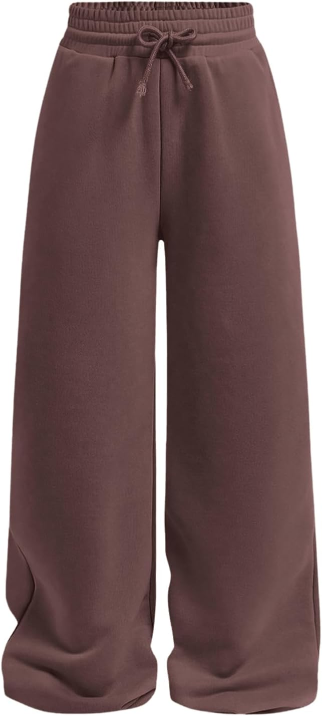 SOLY HUX Girl's Straight Wide Leg Sweatpants Casual High Waisted Baggy Joggers Track Pants