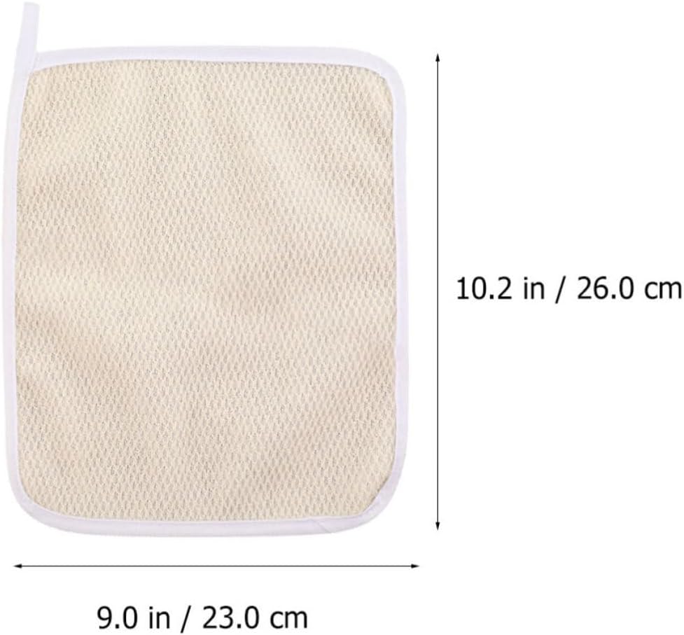 4pcs Exfoliating Washcloths for Body Deep Cleaning Bath Scrub Cloths Made of Skin Friendly Nylon and Cloth Material Beige Portable Bathing Towel Set for Shower and Bathroom Use