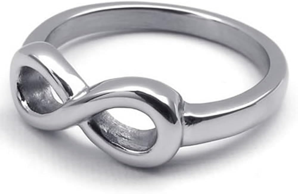 KONOV Stainless Steel Infinity Love Mens Womens Ring, Promise Engagement Wedding Band
