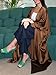 MedeShe Women's Batwing Sleeve Modest Kaftan Fashion Party Abaya Cardigan Robe Cover Up (Coffee, One Size)
