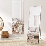HORLIMER Standspiegel 165 x 60 cm, Großer Wandspiegel oder Stehspiegel Ganzkörperspiegel für Schlafzimmer, Wohnzimmer, Flur, HD Ankleidespiegel mit Schwarzer Rahmen – Bild 3