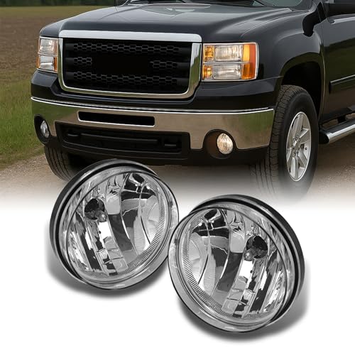 AKKON - For 2007-2013 GMC Sierra Pickup Bumper Driving Fog Lights Lamps Left+Right Replacement Pair + Bulbs