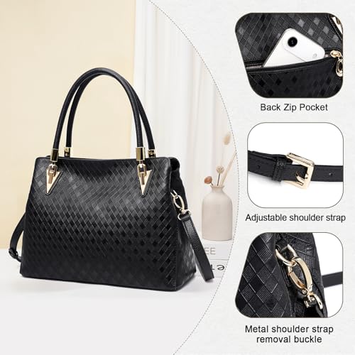 Bolso Satchel de Cuero Auténtico para Mujer miniatura 6