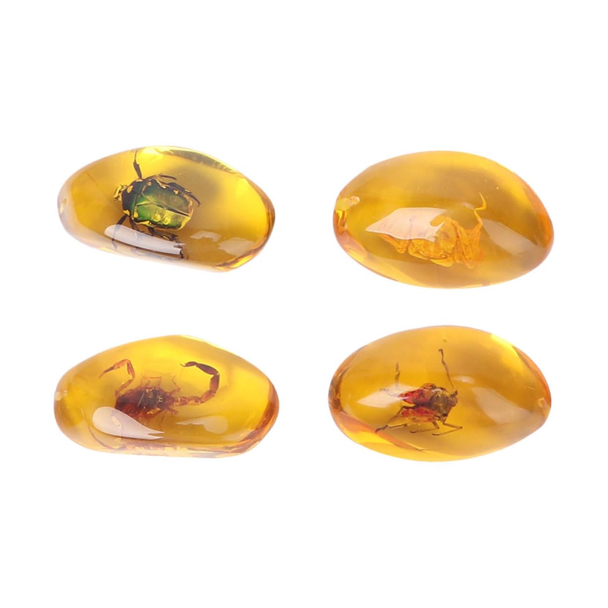 Luxshiny 4 Pcs Specimen Resin Adornments Attractive Desktop Decor Polished Fluorescent Pendants for Jewelry Charms