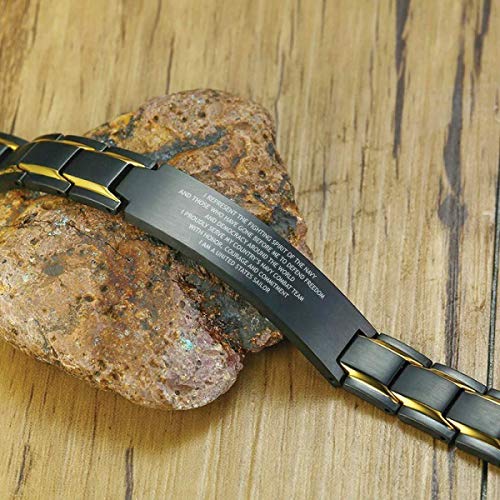 Navy Veterans Bracelet Gifts - Navy Veterans Bracelet Christmas - Navy Vets Birthday Gift - Men Black Stainless Steel Bracelet Gift for US Navy Vets - I am a United States Sailor. - Image 3