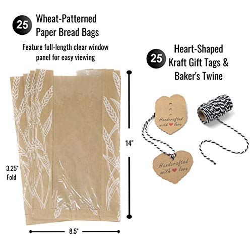 Home Artisan Bread Making Kit Round- 9 Inch Round Banneton Bread Proofing Basket Cloth Liner, Bread Lame, Dough Scrapers, Bread Whisk Bread Bags Kraft Tags, B/W Bakers Twine Gift Box Recipe Ebook #TOP6