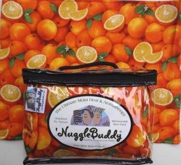'NUGGLEBUDDY Microwaveable Moist Heat & Aromatherapy Organic Rice Pack for Citrus Lovers. Fun Fabric Infused with Refreshing CITRUS SPLASH Scent! See Over 100 Additional 'NuggleBuddy Selections by Searching for NUGGLEBUDDY under "All Departments." We're Soothing the Souls of the Planet!
