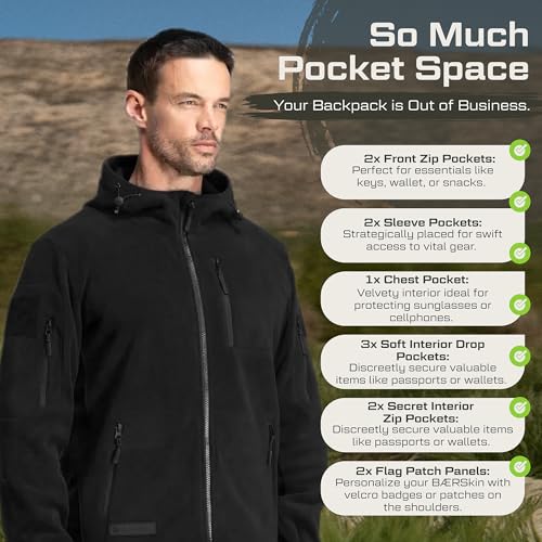 Baerskin Tactical Hoodie Jacket for Men 4.0 - Military Style Fleece Sweater for Cold, Rain, Wind or Snow - Image 4