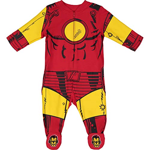 Marvel Avengers Iron Man Baby Boys' Zip-Up Costume Coverall with Footies (3-6 Months)