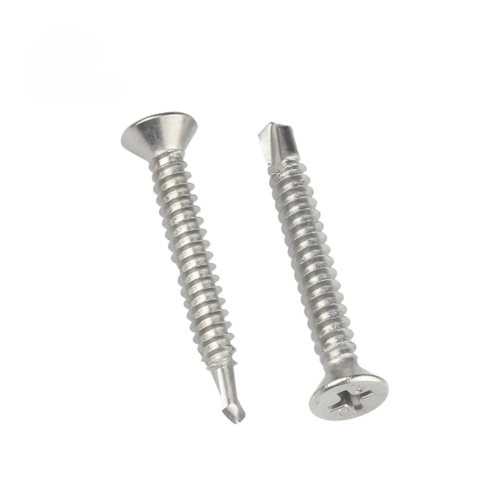 Surtido de tornillos para madera, Tornillos autoperforantes y autorroscantes for cola de milano, acero inoxidable 410, cabeza plana, M4.2-M5.5 x 13-50 mm, paquete 50 unidades(19mm,M4.8)