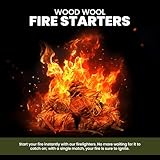 Green Olive Firewood - Wood Wool Firelighters - Pack of 24 Natural Firelighters for Wood Burners, Pizza Oven, Campfires Log Burners - BBQS Fireplace Stove Lighters - Image 4