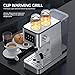 QJA Espresso Machine 20Bar,Steam Foam Machine with 58oz Removable Water Tank,LCD Monitors, Cappuccino,Latte,Gift for Dad or Mom,Visit the Store, Regular, Sliver