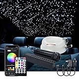 AKEPO 6W Car Home APP Control+Music Mode+Meteor Effect Fiber Optic Lights Star Ceiling Light Kit,...