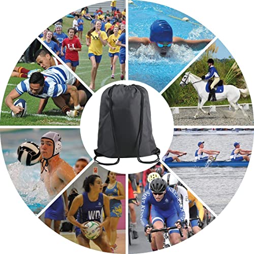 BeeGreen Black Drawstring Backpack Bags Bulk 10 Pack Cinch Sackpack X-Large 22.4" L x 17.5" W Sports Gym String Bags Machine Washable Heavy Duty for Men Women by BeeGreen - Image 6