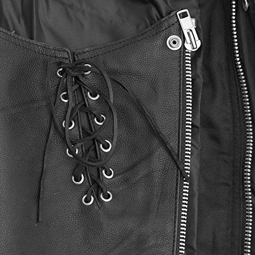First Mfg Co - Sissy - Women's Motorcycle Biker Riding Leather Chaps - Black - 3X Large - Thumbnail 3
