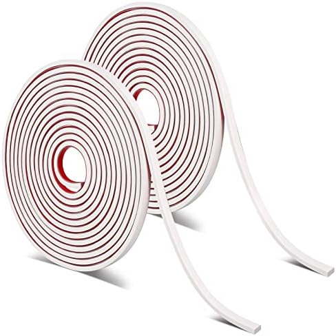 Draftor 2PCS PVC Wall Molding Trim Strips, 10 M Flexible Molding Trim Self Adhesive, Waterproof Mildew Sealant Caulk Strip for Floor, Tiles,Ceiling Molding, Wall Edge, Home Décor