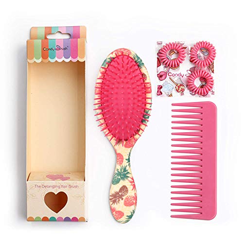 Original Detangler Hair Brush, Candy Brush, Pro Detangling Brush and Hair Comb Set for Long Short Thick Thin Curly Strai