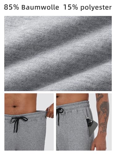 Yageshark Jogginghose Herren Baumwolle mit Stretch, Atmungsaktive Sporthose, Freizeithose Herren Lang, Jogger Trainingshose mit Taschen