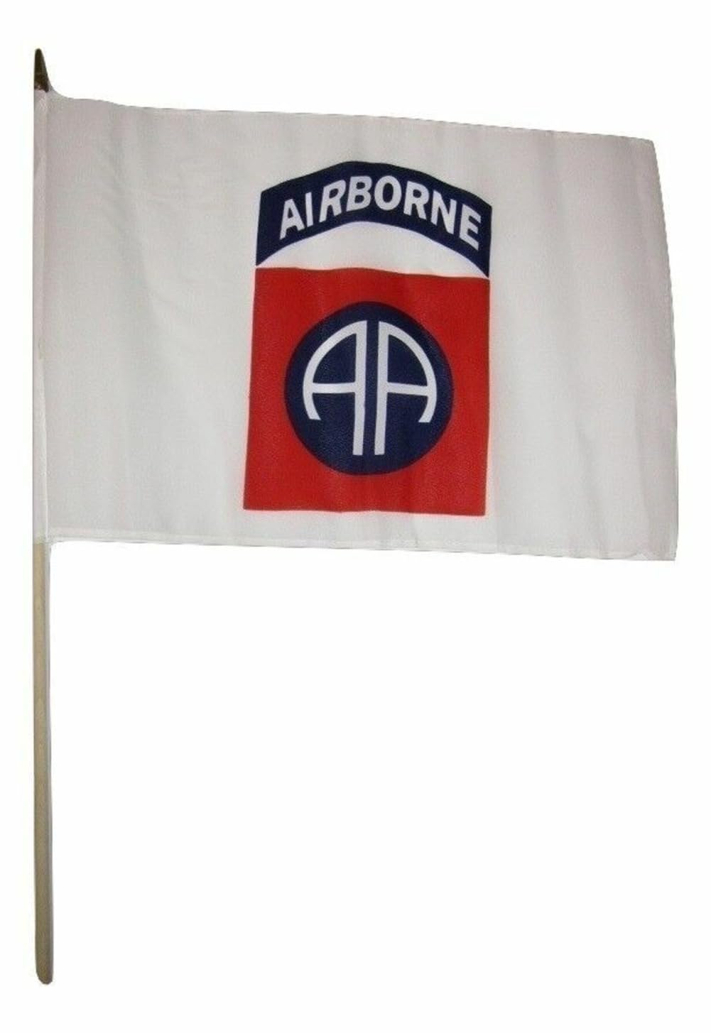 12x18 12"x18" 82nd Airborne Division White Stick Flag wood staff