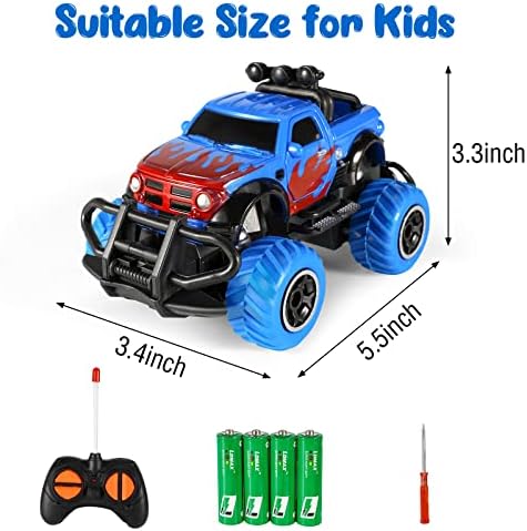 Remote Control Cars Toys for Kids, RC Car for 3 4 5 6 Years Old Boys Girls, RC Turck for Kids, Boys Toys Age 3-9 Off Road Vehicle Racing Car, Birthday Gifts for 3-7 Years Old Boys