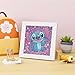 Gearock Diamond Art Kits with Frame, Cute Small Diamond Painting Kits for Adults Beginners, Easy DIY Big Gem Kits for Cartoon Lovers Halloween Christmas Birthday Gifts, 7x7 Inch