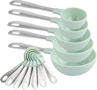 Cook with Color 12 PC Measuring Cups Set and Measuring Spoon Set / Stainless Steel Handles / Nesting Kitchen Measuring Set...