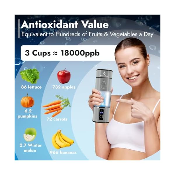 Hydrogen Water Bottle – 8000 PPB | Certified H2 Generator | SPE/PEM Cup with Platinum Electrodes & Dupont PEM • Portable USB Rechargeable 280 mL Hydrogen Generator for Drinking Water - Image 7