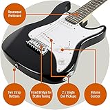3rd Avenue XF 3/4 Size Kids Junior Electric Guitar Starter Beginner Pack with Bag, Strap, Picks and Capo – Black - Image 4