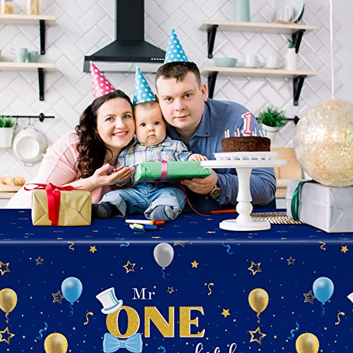 Tiamon 3 Pieces Boy 1St Birthday Party Tablecloths Party Supplies Little Man Table Cover For Baby Boy Baby Shower Decorations(Royal Blue) #TOP4