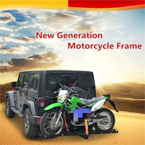 Porta motocicleta LoveYoung acero negro con soporte y rampa miniatura 2