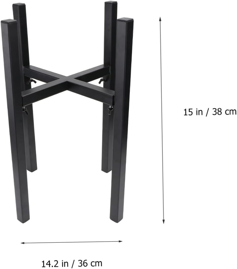 1pc Adjustable Flower Stand for Plants Modern Black Potted Plant Holder Cross-shaped Flower Rack for and Cacti Decorative Flowerpot Shelf for Home and Balcony Display