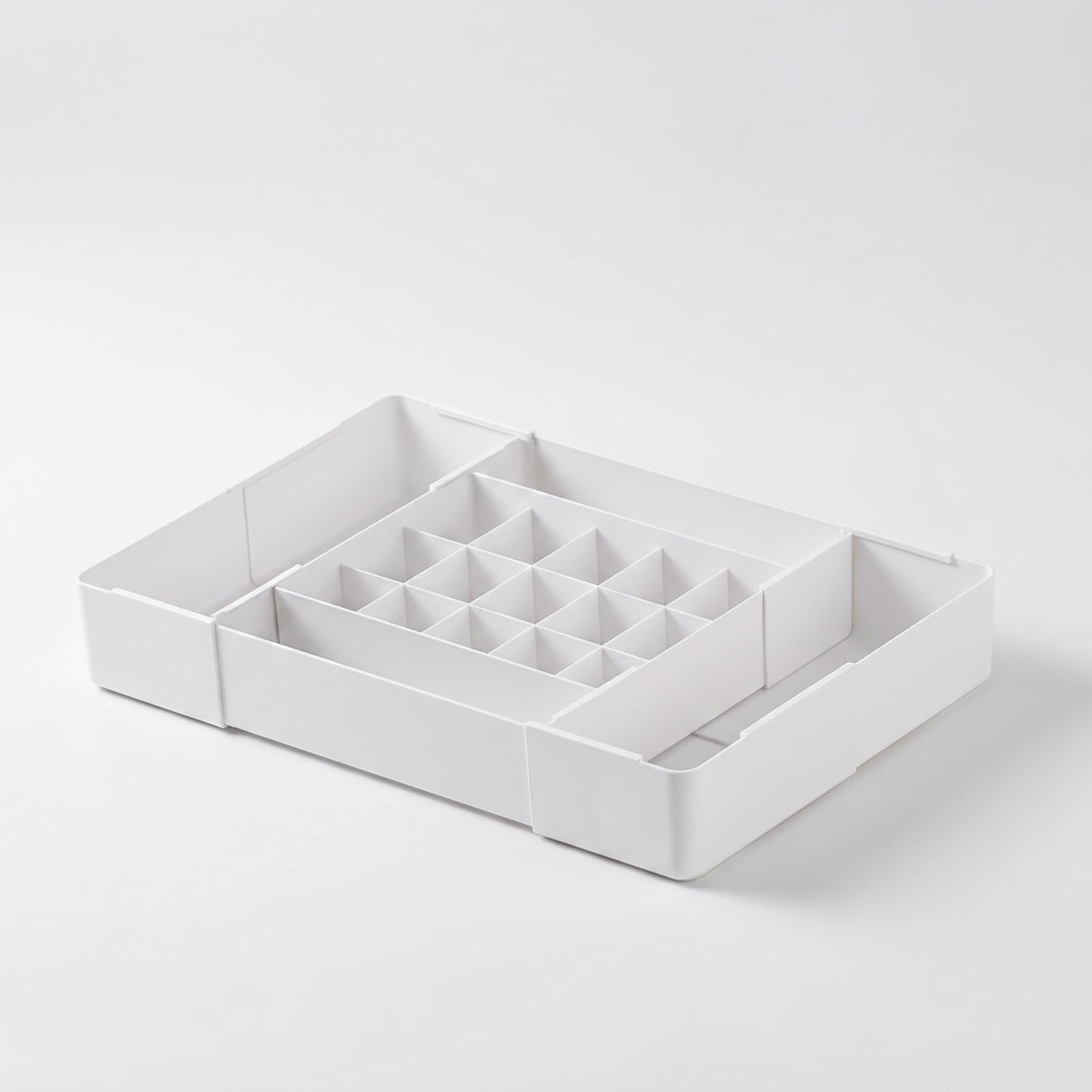 Organizzatore Telescopico per Armadio, 15 Scomparti + 2 Lati Estensibili, Modello Rialzato Da 8,4 Cm, 31,4 Cm Larghezza Estensibile 23,5–41,5 Cm Alte