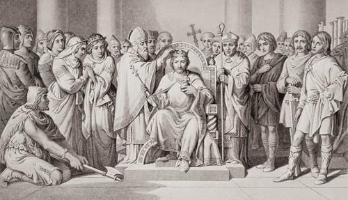 Peinture sur toile Couronnement d'Harold II par Daniel Maclise 60x90cm
