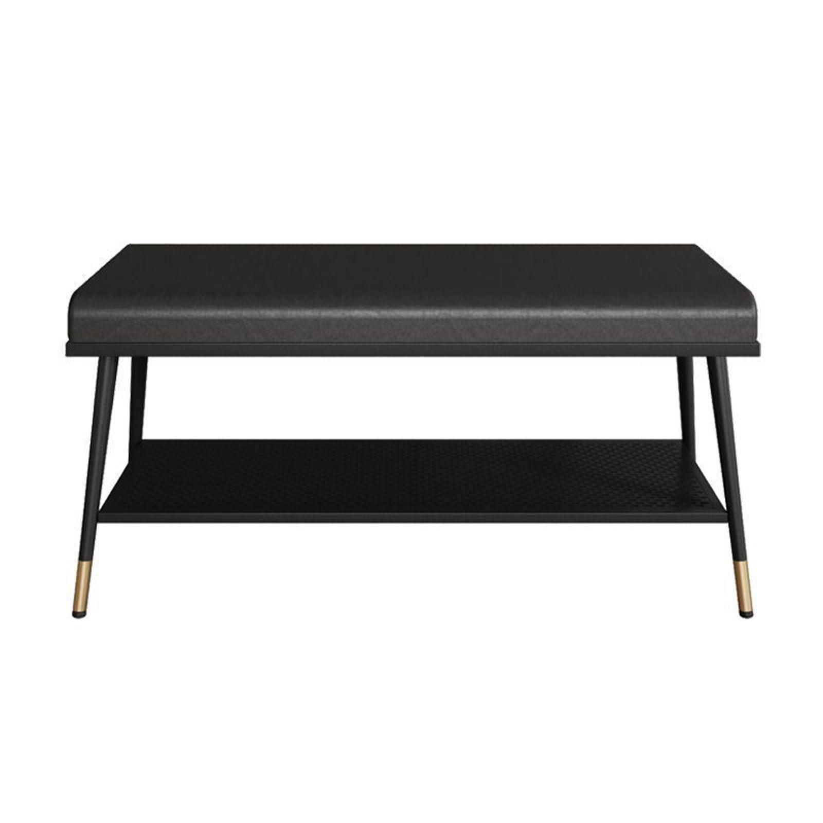 LWJSOCP Entryway Bench with Comfortable Seats and Metal Shoe Racks Home Decor for Hallway and Living Room