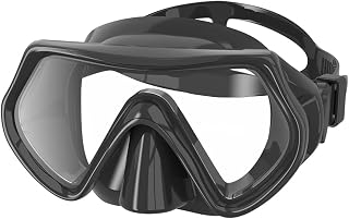 Findway Snorkel Mask,180°view Snorkelling Mask Adult & Junior, Diving mask Anti-Fog & Anti-UV Tempered Glass, Wide View Snorkel Mask, Easy Adjustable Strap Mask for Diving, Snorkelling and Swimming