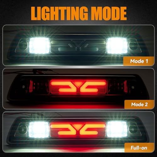 Cxdar Third 3rd Brake Light, LED High Mount Stop Light for 2009-2014 Ford F150, 10-14 Lincoln Mark LT, Rear Center Cab Roof Tail Cargo Lamp, DOES NOT FIT SVT Raptor & Models with Hill Descent Control