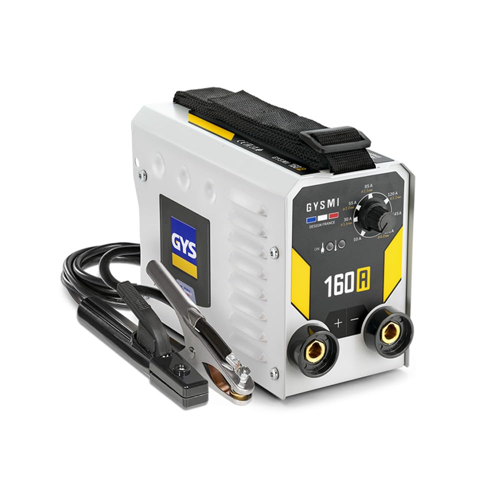 GYS, GYSMI 160A, Poste à Souder à l'Électrode Enrobée 160A Monophasé 230V (MMA), Arc Force, Antisticking, Hot Start, Avec Porte-​électrode, Câble de Masse