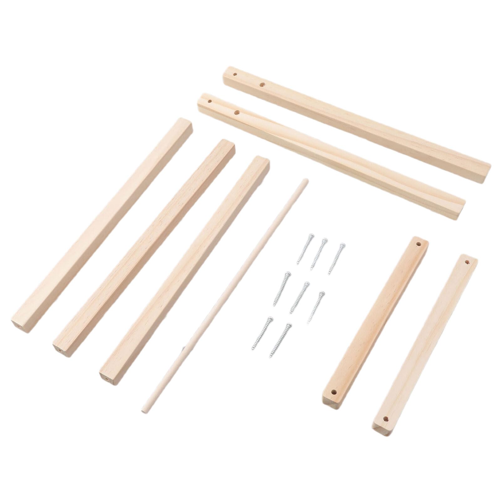 NEWFT Practical Wooden Hanger for Plush Doll Outfits Large Size Double Rod Construction for Secure Garment Display Nonslip Double Rod Wooden Hanger