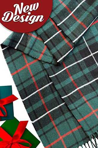 Calvin Olivia Cashmere Feel Scarf Soft Winter Soft Tartan Plaid Fashion Nova Scottish Check Multi-Color Gift For Men Women Christmas Green Plaid #TOP3