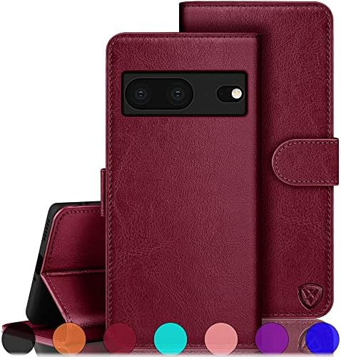 XcaseBar for Google Pixel 7 5G Wallet case with 【RFID Blocking】 Credit Card Holder,Flip Folio Book PU Leather Phone case Shockproof Protective Cover Women Men for Pixel7 case Wine Red