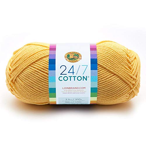 Lion Brand Yarn(3 Pack) 761-157 24-7 Cotton Lemon