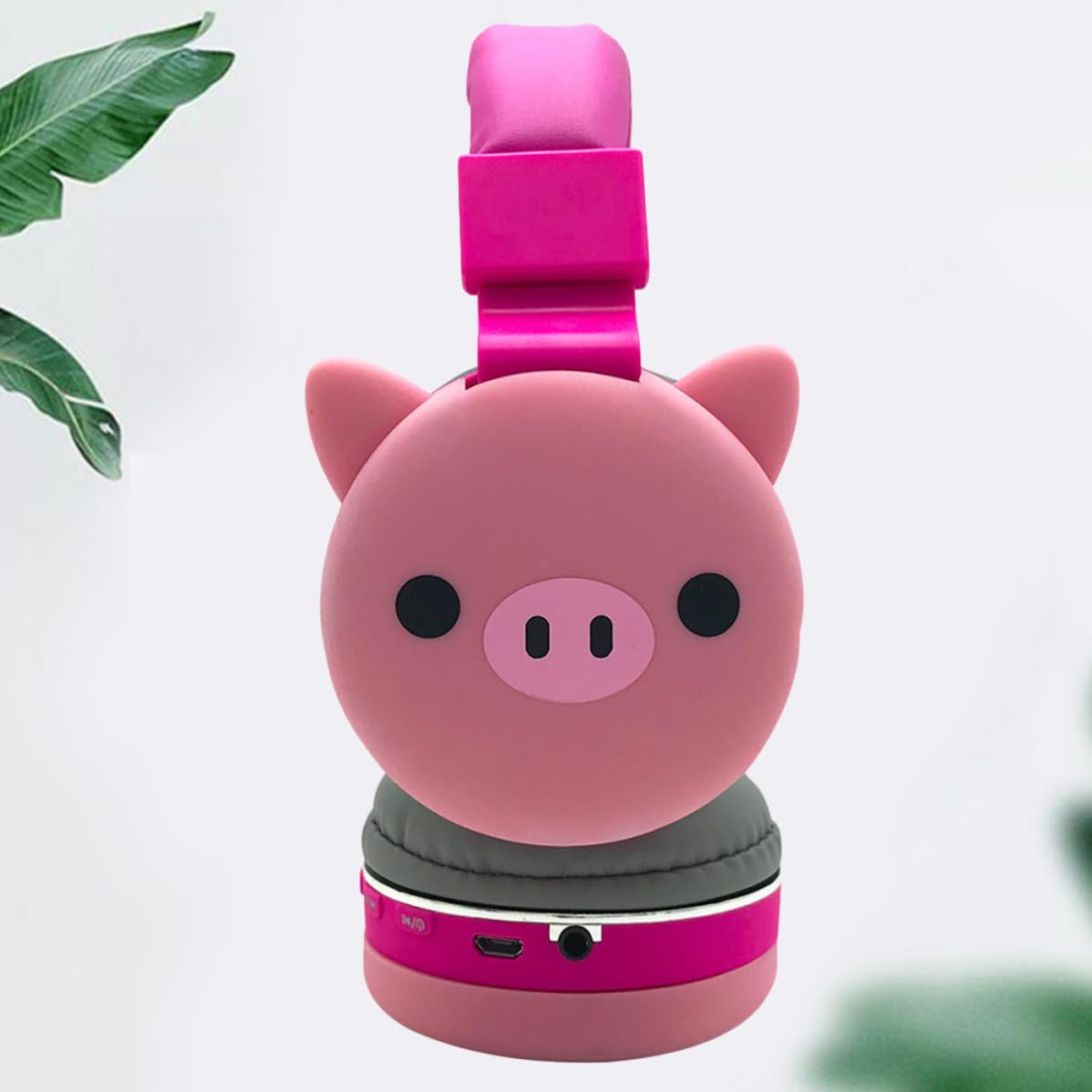 BETOOKY Cuffie Wireless a Forma di Maialino Rosa, Pieghevoli | Abs, Spugna e Silicone, Design Compatto Ergonomico, 360 Mah, per Cosplay e Giochi