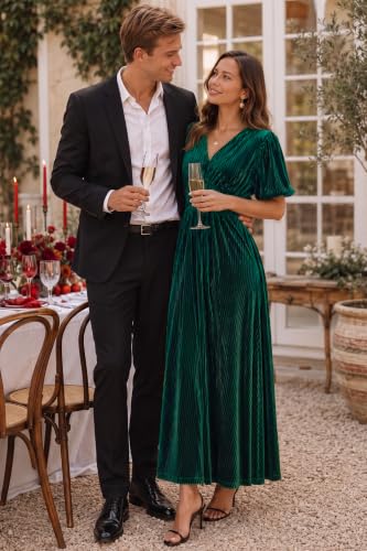 Image of Sissyaki Velvet Maxi Dress Fall Wedding Guest Dress 2026