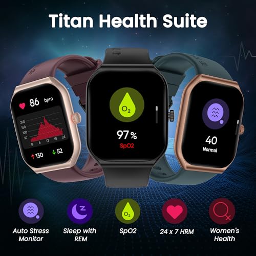 Image of Titan Smart 3 Premium Smart Watch|1.96 inch Super AMOLED Display with 410x502 Pixel Resolution|SingleSync BT Calling|NitroFast Charging|110+ Sports Modes|200+ Watchfaces|Upto 7 Day Battery