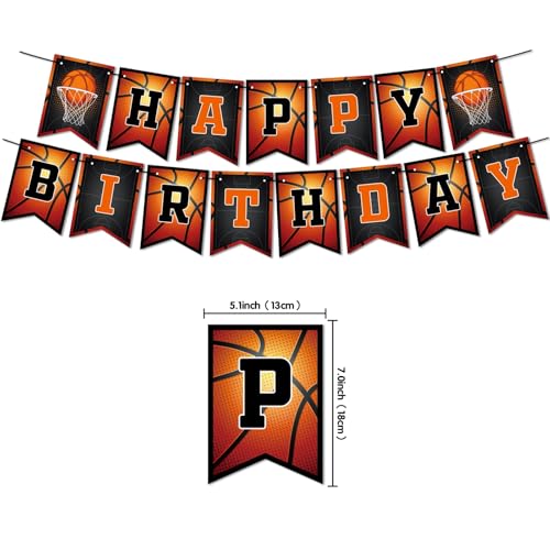 46PCS Basketball Birthday Party Decorations,Banner,Balloons Cake,Cupcake Toppers.Universal Basketball Theme Birthday Party Supplies,Basketball Birthday Decorations Sports Party Decorations. by Generic - Used condition - Image 3