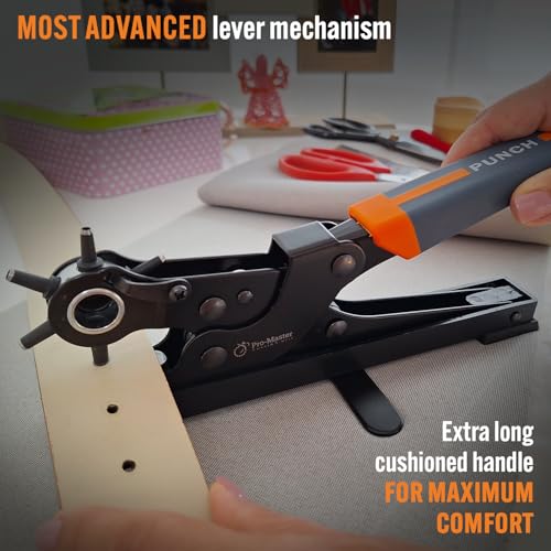 image for PRO-MASTER SMART & SIMPLE Desktop Leather Belt Hole Puncher Tool - Eas