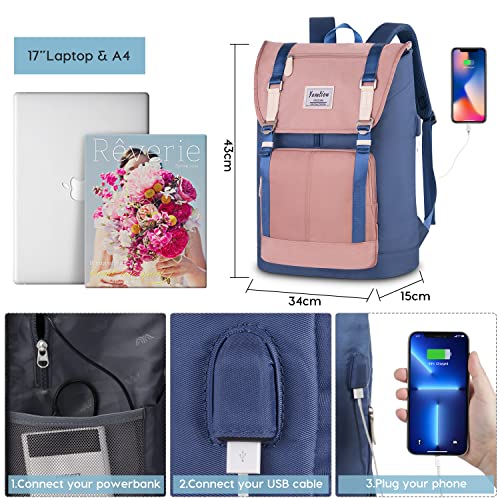 Image of YAMTION 17 Inch Unisex Laptop Backpack for Women and Men,School Backpack for Girls and Boys for Work University and Travel