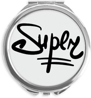 Super Funny Quote Handwrite Style Hand Compact Mirror Round Portable Pocket Glass